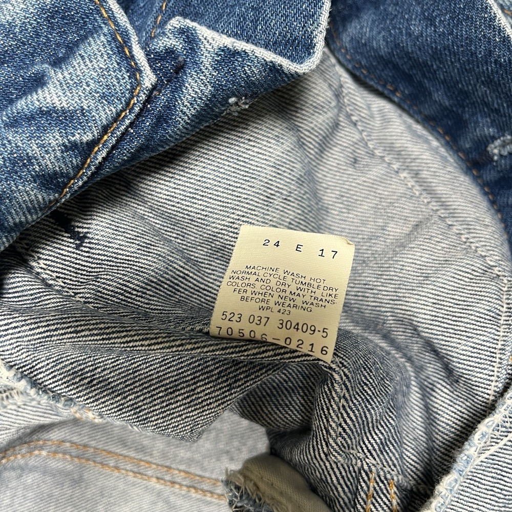 VTG Levi's 70506 0216 Denim Trucker Jacket Made In USA Size 40 L Distressed - Picture 6 of 11